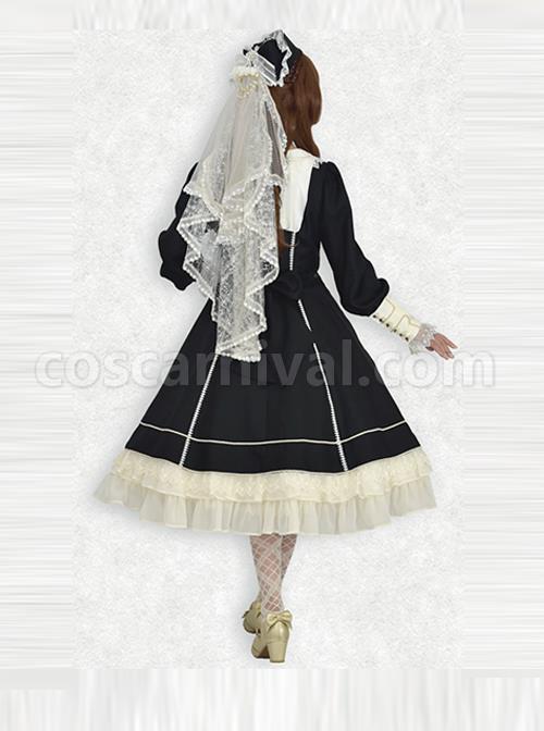 Maria Crucifix Series Long Sleeve Gothic Lolita Dress coscarnival