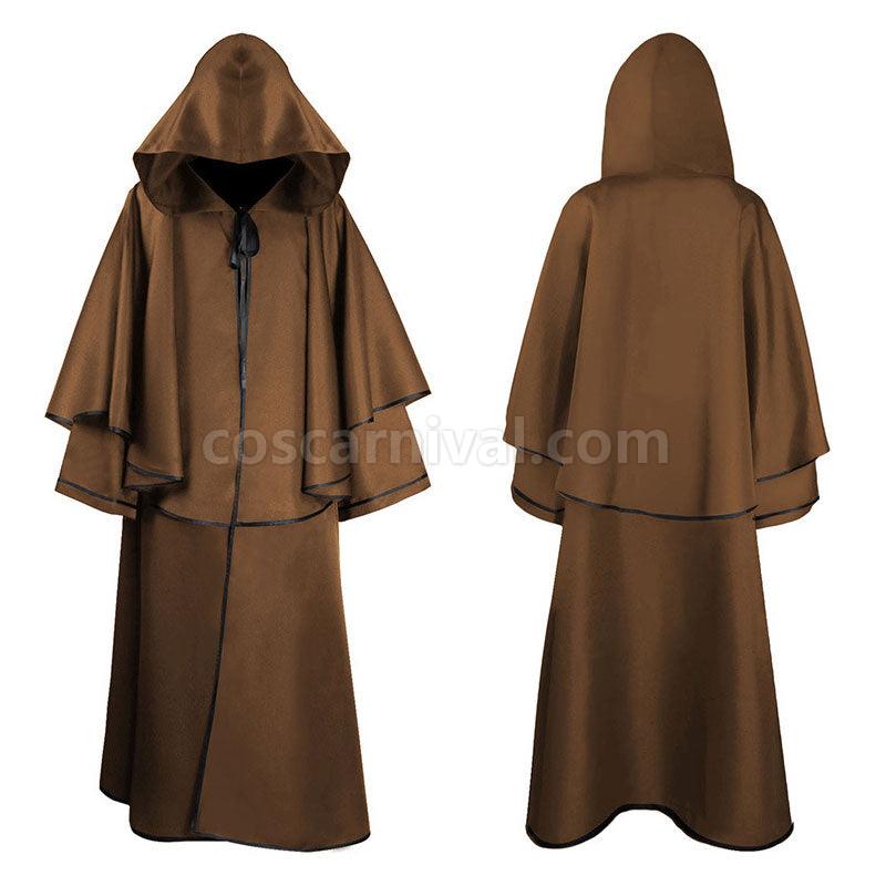Medieval Cloak Halloween Hooded Robe Wizard Wizard Grim Reaper Long Sleeve Cloak coscarnival01118399