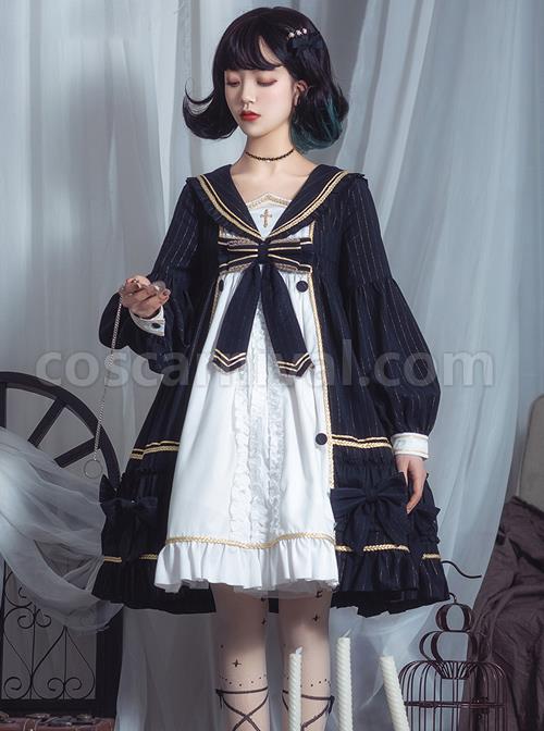 Mercury Daytime Series OP Dark Gothic Lolita Long Sleeve Dress coscarnival