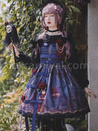 Midnight Magic Series Gothic Style Graphic Print Decoration Personalized Pendant Cloth Strip Lolita Slip Dress coscarnival