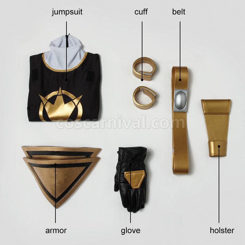 Mighty Morphin Power Rangers Asuka Abaranger Abare Black Cosplay Costumes coscarnival01114246