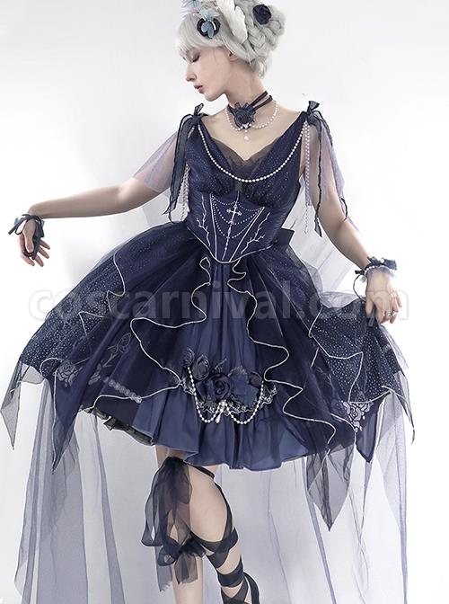 Mirror-Of-Thorns-Series-Blue-Gorgeous-Elegant-Rose-Thorns-Print-Irregular-Skirt-Hem-Butterfly-Bead-Chain-Decorative-Gothic-Lolita-Sleeveless-Dress-coscarnival-2549