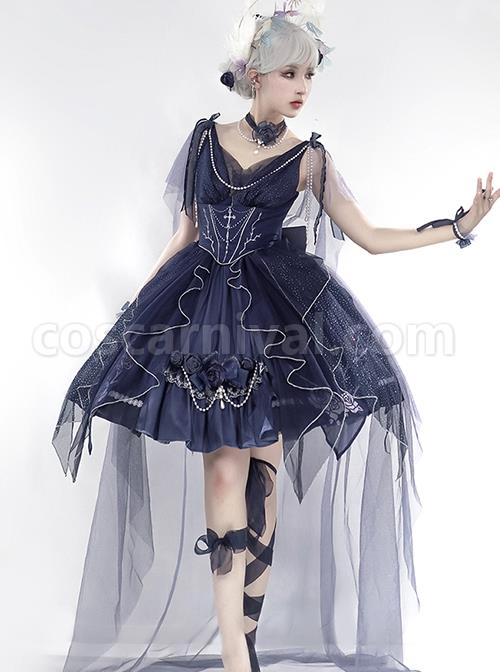 Mirror-Of-Thorns-Series-Blue-Gorgeous-Elegant-Rose-Thorns-Print-Irregular-Skirt-Hem-Butterfly-Bead-Chain-Decorative-Gothic-Lolita-Sleeveless-Dress-coscarnival-2558