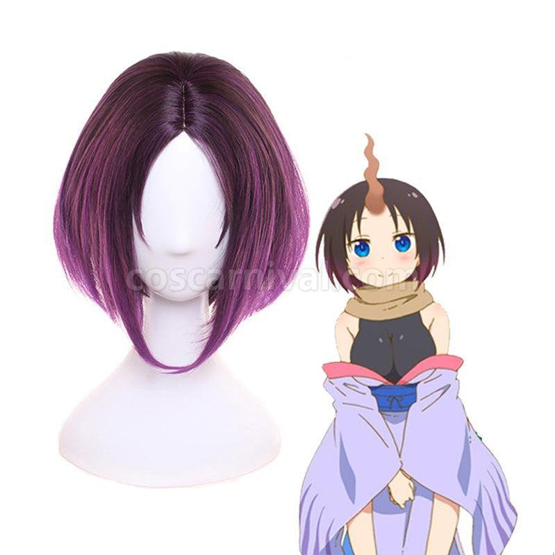 Miss Kobayashi's Dragon Maid Elma Short Purple Cosplay Wigs coscarnival011117450
