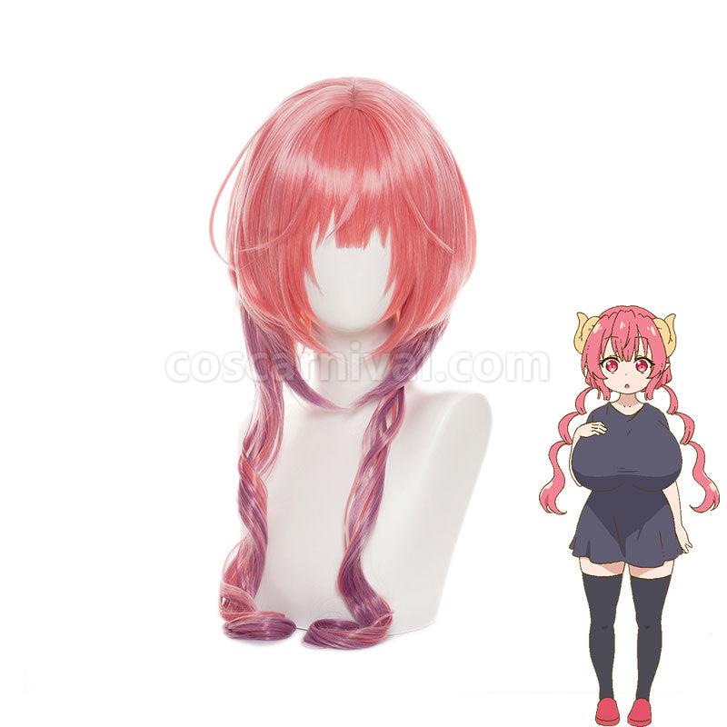 Miss Kobayashi's Dragon Maid Ilulu Pink Gradient Purple Long Cosplay Wigs coscarnival011110209
