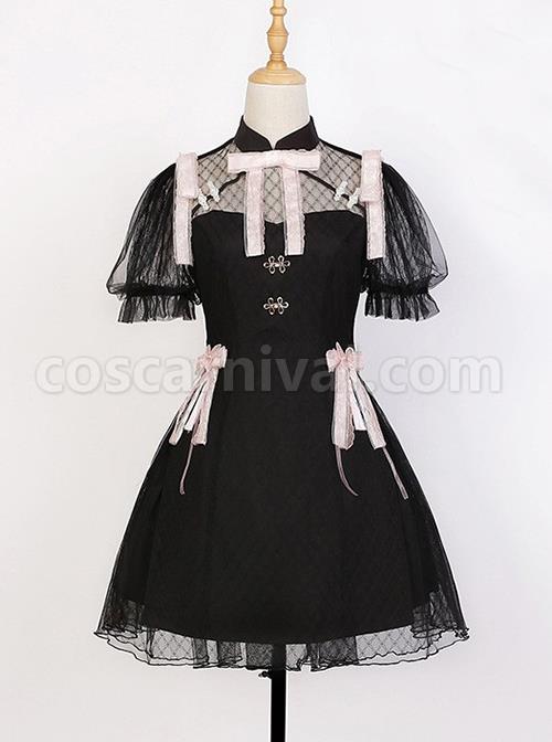 Moonlight-Dream-Chinese-Style-Improved-Cheongsam-Jacquard-Lace-Bow-Knot-Decoration-Metal-Buckle-Classic-Lolita-Dress-coscarnival-2498