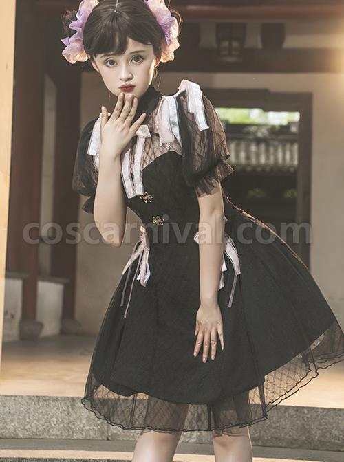 Moonlight-Dream-Chinese-Style-Improved-Cheongsam-Jacquard-Lace-Bow-Knot-Decoration-Metal-Buckle-Classic-Lolita-Dress-coscarnival-2520