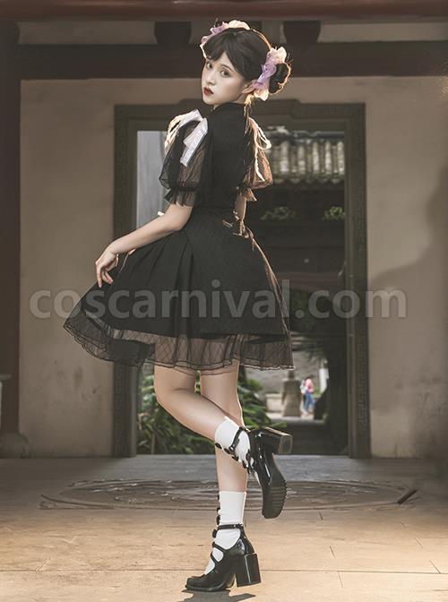 Moonlight-Dream-Chinese-Style-Improved-Cheongsam-Jacquard-Lace-Bow-Knot-Decoration-Metal-Buckle-Classic-Lolita-Dress-coscarnival-2524