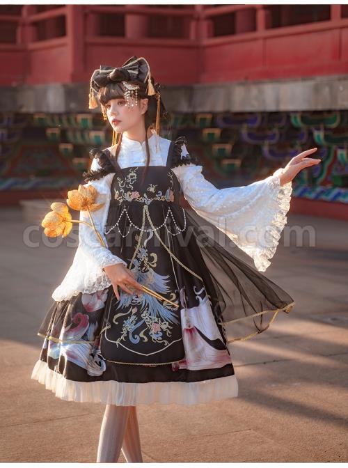 Morning-Dew-Series-JSK-Weaving-Gold-Craft-Chinese-Style-Retro-Gorgeous-Printing-Classic-Lolita-Sling-Dress-coscarnival-2493