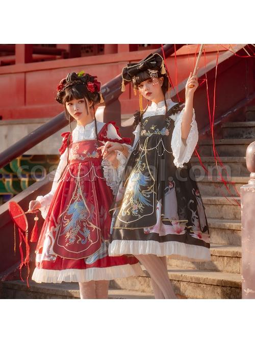 Morning-Dew-Series-JSK-Weaving-Gold-Craft-Chinese-Style-Retro-Gorgeous-Printing-Classic-Lolita-Sling-Dress-coscarnival-2563