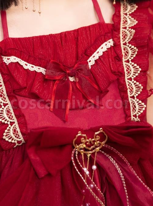 Mountain-River-Roll-Series-Chinese-Style-Summer-Artistic-Conception-Print-Lace-Bowknot-Decorative-Red-Classic-Lolita-Dress-coscarnival-2527