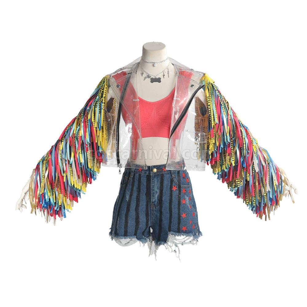 Movie Birds of Prey Harley Quinn Ribbon Outfits Cosplay Costume coscarnival011115003