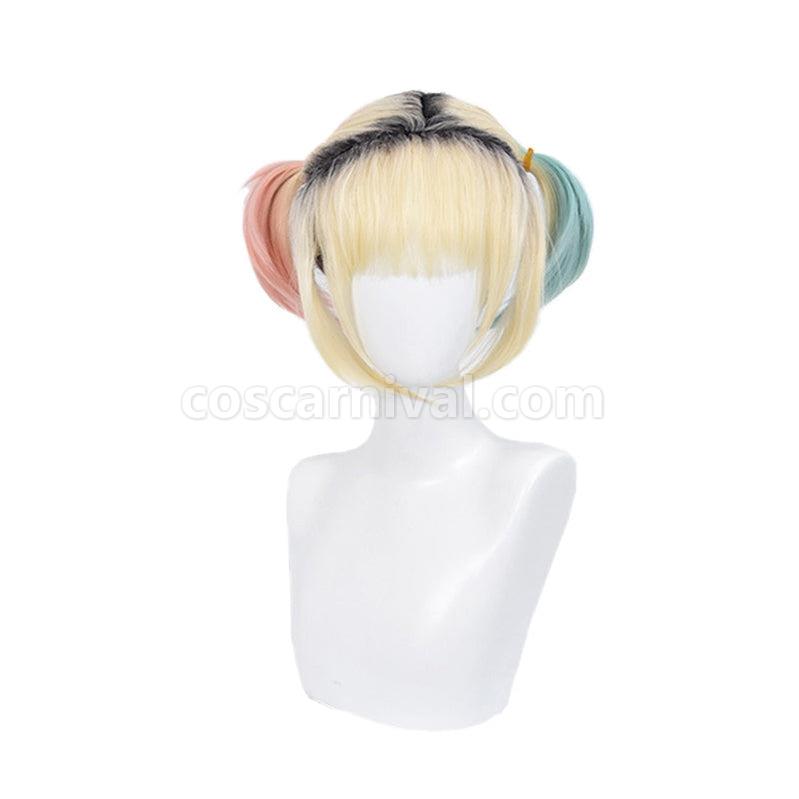 Movie Birds of Prey Harley Quinn Short Mixed blonde Cosplay Wigs coscarnival011115006