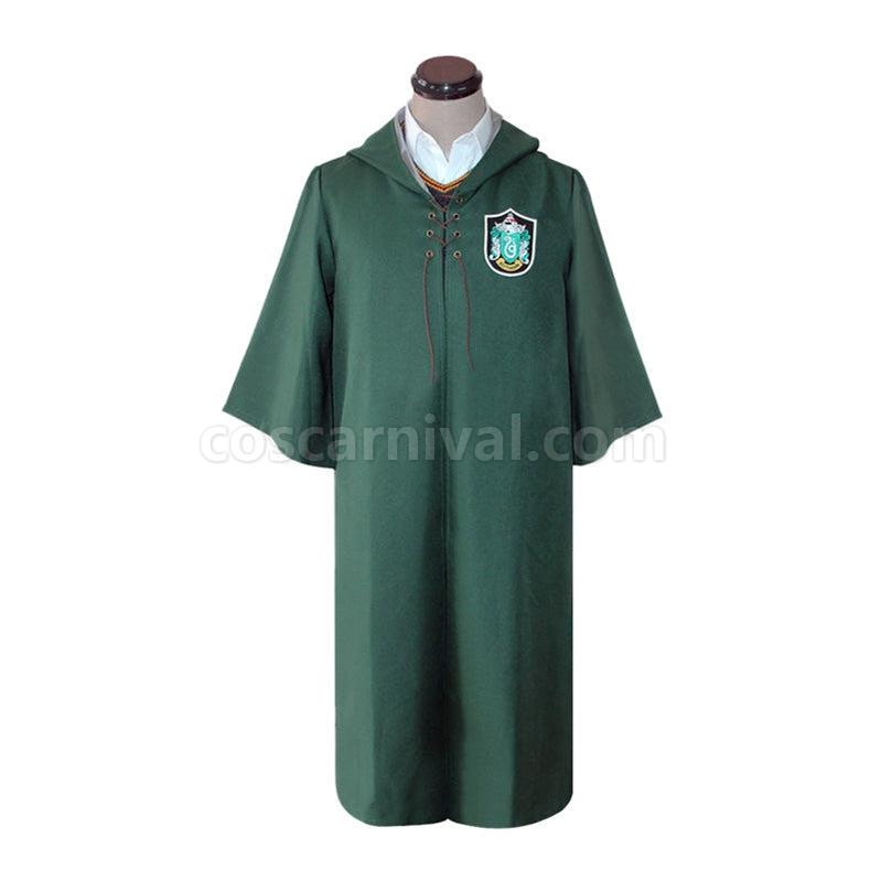Movie Harry Potter Hogwarts Slytherin Quidditch Team Cloak Cosplay Costume coscarnival011114450