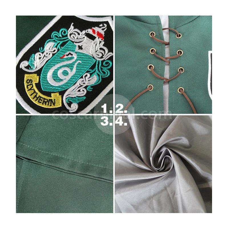 Movie Harry Potter Hogwarts Slytherin Quidditch Team Cloak Cosplay Costume coscarnival011114472