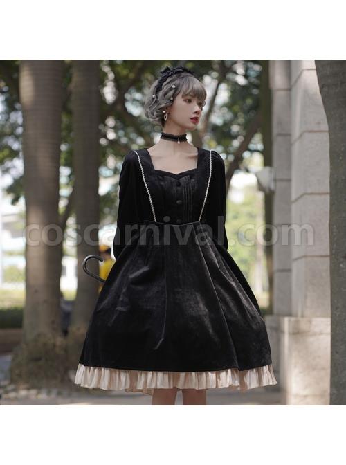 Ms-Lily-Series-OP-Black-Elegant-Court-Style-Classic-Lolita-Long-Sleeve-Dress-coscarnival-2504
