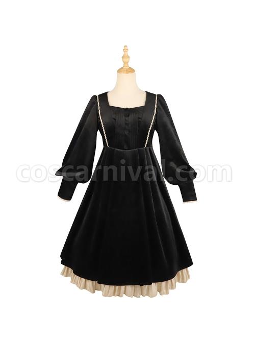 Ms-Lily-Series-OP-Black-Elegant-Court-Style-Classic-Lolita-Long-Sleeve-Dress-coscarnival-2515