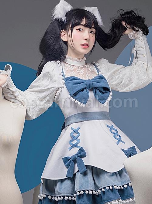 Mufeng Series Spring Stand-Up Collar Lace Stitching Leg Of Lamb Sleeves Design Classic Lolita Long-Sleeved Shirt coscarnival