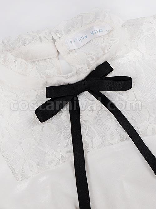 Mufeng Series Spring Stand-Up Collar Lace Stitching Leg Of Lamb Sleeves Design Classic Lolita Long-Sleeved Shirt coscarnival