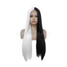 Multiple Size Women Half White and Half Black Long Straight Lace Front Wigs coscarnival011115628