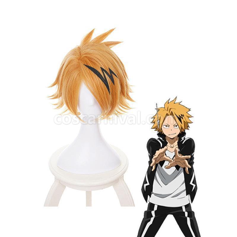 My Hero Academia Denki Kaminari Short blond Cosplay Wigs with Free Headwear coscarnival011119315