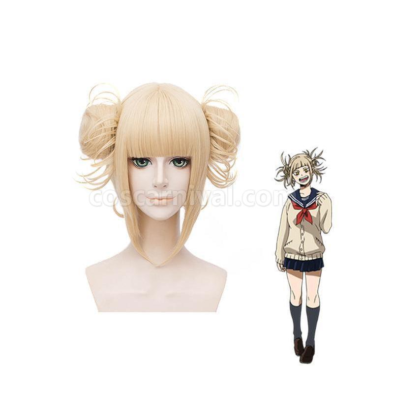 My Hero Academia Himiko Toga Short Blonde Cosplay Wigs with Free Vampire Teeth coscarnival011119421