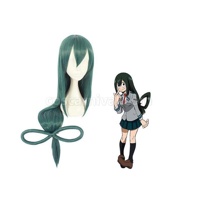 My Hero Academia Tsuyu Asui Cosplay Wigs Long Green Wig coscarnival011119335