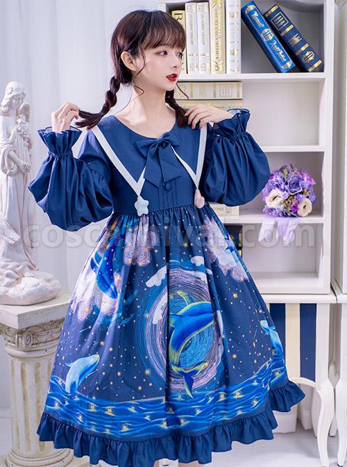 Nebula-Whale-Series-OP-Printing-Classic-Lolita-Long-Sleeve-Dress-coscarnival-4178