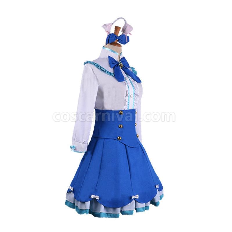 Nekopara Catgirl Vanilla Blue Dress Outfits Cosplay Costume coscarnival011113105