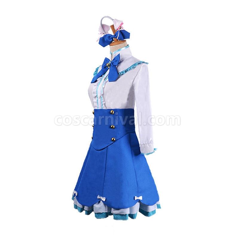 Nekopara Catgirl Vanilla Blue Dress Outfits Cosplay Costume coscarnival011113114