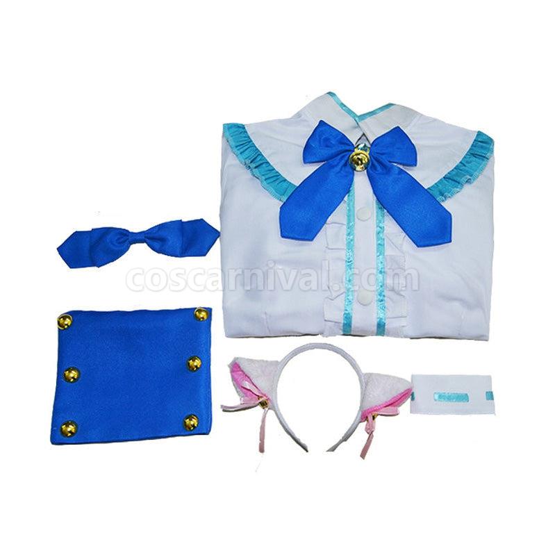 Nekopara Catgirl Vanilla Blue Dress Outfits Cosplay Costume coscarnival011113132