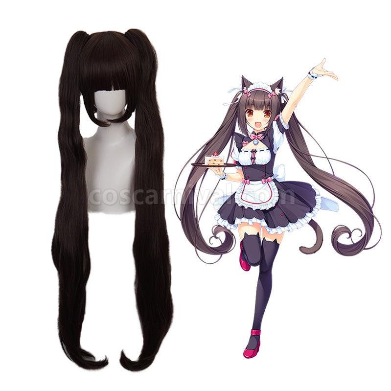 Nekopara Chocola Long Straight Brown Cosplay Wigs coscarnival011116553