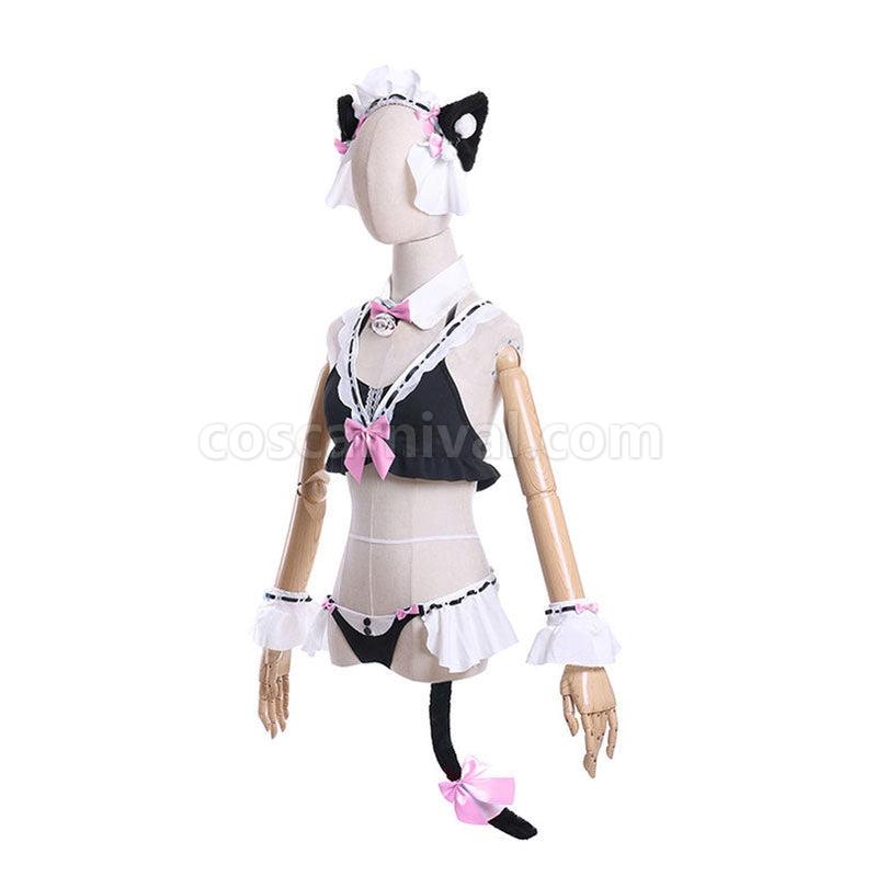 Nekopara Chocola Vanilla Maid Swimsuit Halloween Cosplay Costumes coscarnival011111136
