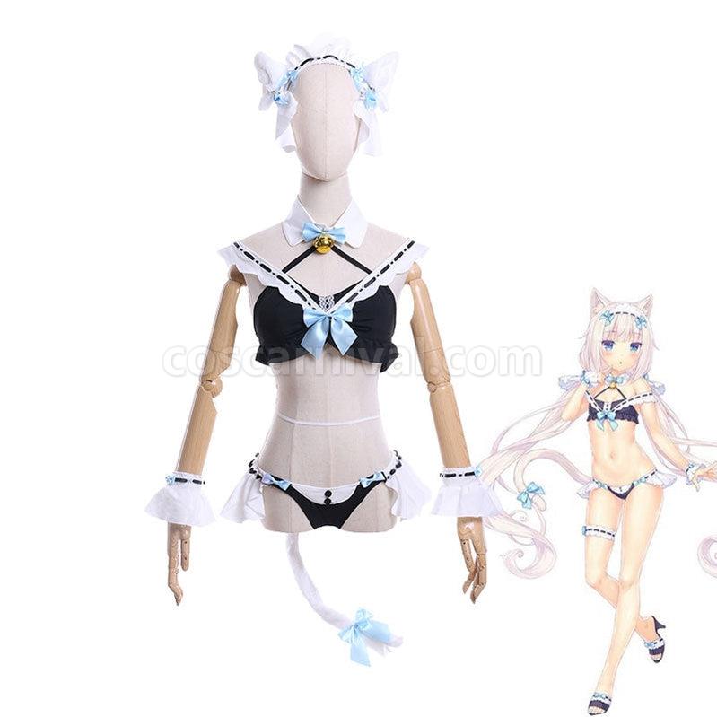 Nekopara Chocola Vanilla Maid Swimsuit Halloween Cosplay Costumes coscarnival011111145
