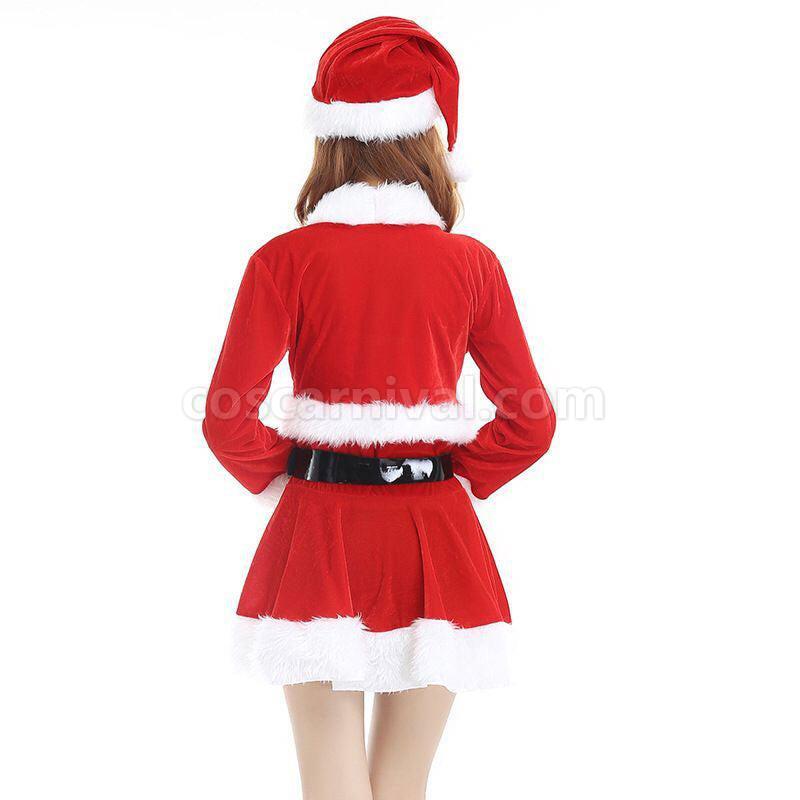 New Women's Sexy Christmas Cosplay Costume Halloween Costume Dress With Hat coscarnival01118867