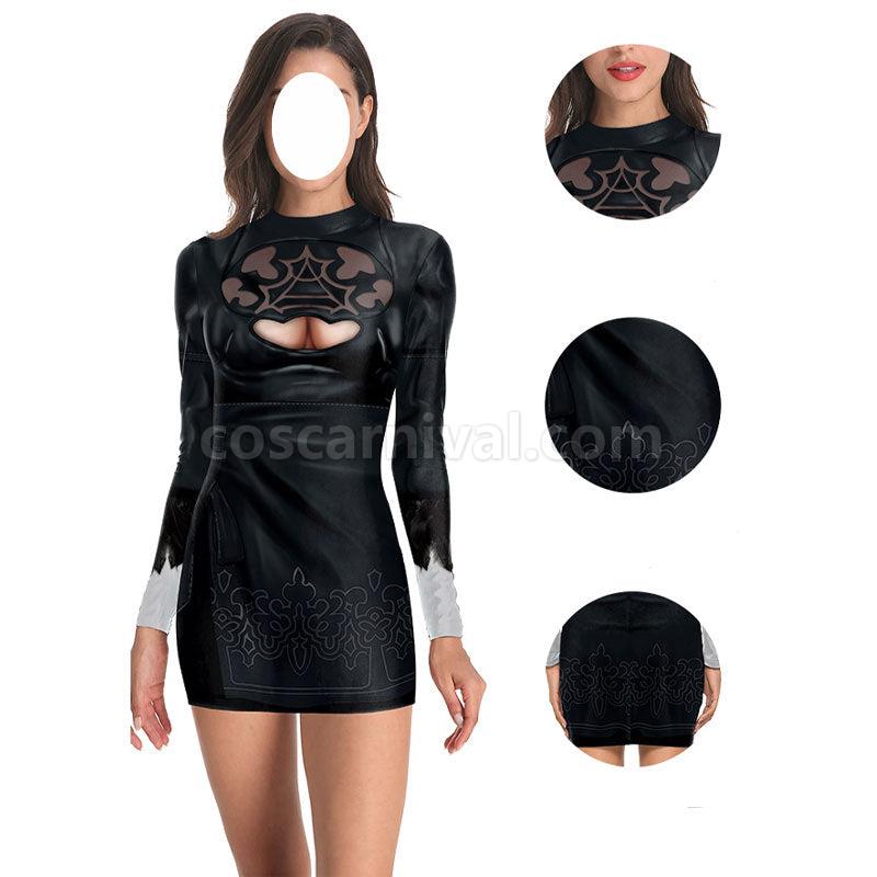 Nier Automata 2B YoRHa No.2 Type B Dress Cosplay Costumes coscarnival01115431