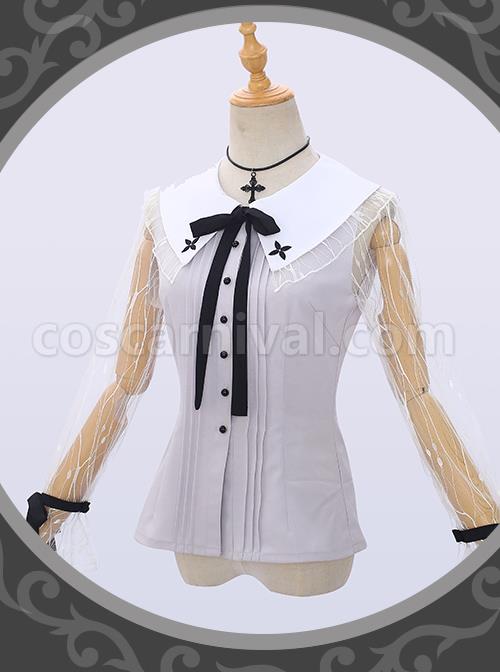 Night Lily Series Black Gothic Lolita Long Sleeve Dress coscarnival