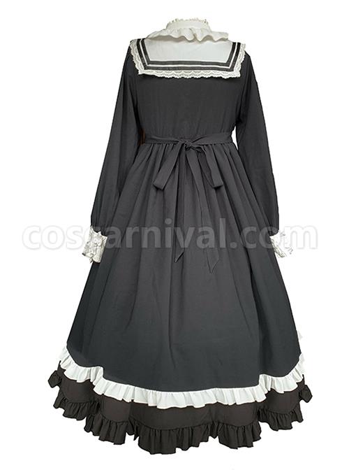 Nun-Style-Black-White-Stand-Up-Collar-Lace-Ruffles-Large-Skirt-Classic-Lolita-Long-Sleeved-Dress-coscarnival-2492
