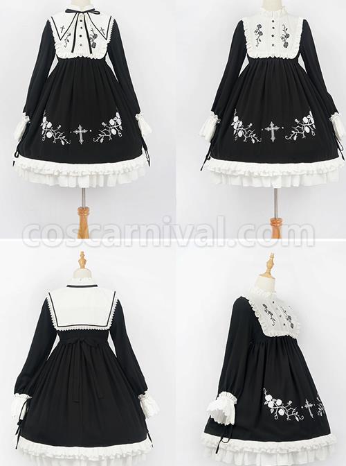 Oath Roses Series OP Gothic Lolita Long Sleeve Dress coscarnival