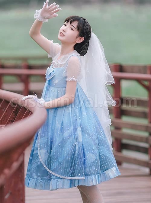 Ocean-Series-Whale-And-Jellyfish-Printing-Classic-Lolita-Blue-Sling-Dress-coscarnival-4183