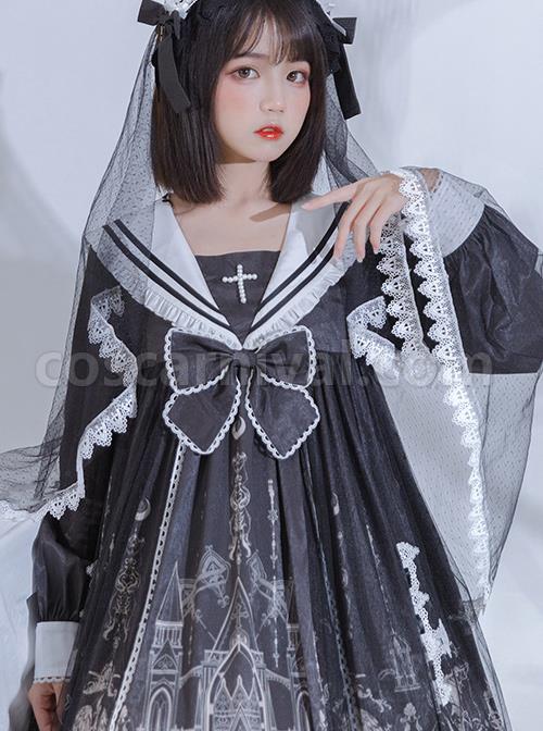 Ode To The Cross Series OP Gothic Lolita Long Sleeve Dress coscarnival