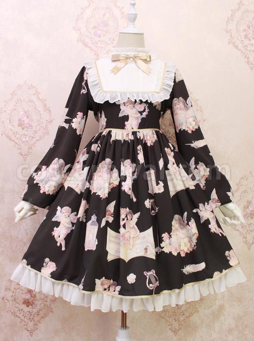 Oil-Painting-Angel-Series-Bowknot-Classic-Lolita-Long-Sleeve-Dress-coscarnival-4519