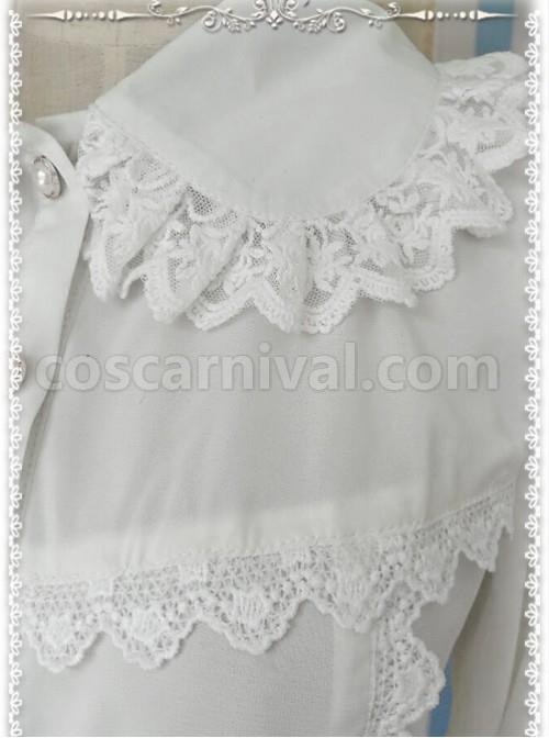 Ordinary Leg-of-mutton Sleeve White Chiffon Classic Lolita Shirt coscarnival