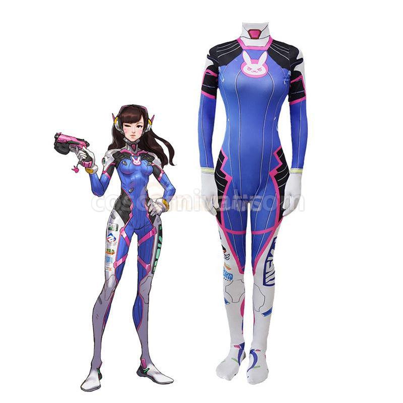 Overwatch D.Va Hana Song Suit Leotard Cosplay Costumes coscarnival011118343