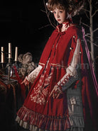 Palace-Little-Red-Riding-Hood-Series-Lace-Ruffled-Plaid-Bowknot-Grey-Wolf-Rose-Embroidery-Christmas-Classic-Lolita-Dress-Cloak-Set-coscarnival-2429