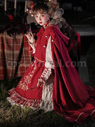 Palace-Little-Red-Riding-Hood-Series-Lace-Ruffled-Plaid-Bowknot-Grey-Wolf-Rose-Embroidery-Christmas-Classic-Lolita-Dress-Cloak-Set-coscarnival-2457
