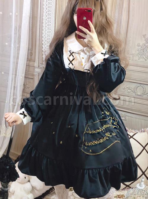 Palace Style Retro Lace Long Sleeve Red Gothic Lolita Dress coscarnival