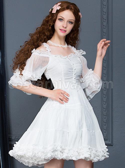 Palace-Style-Retro-White-Chiffon-Puff-Sleeve-Classic-Lolita-Dress-coscarnival-734
