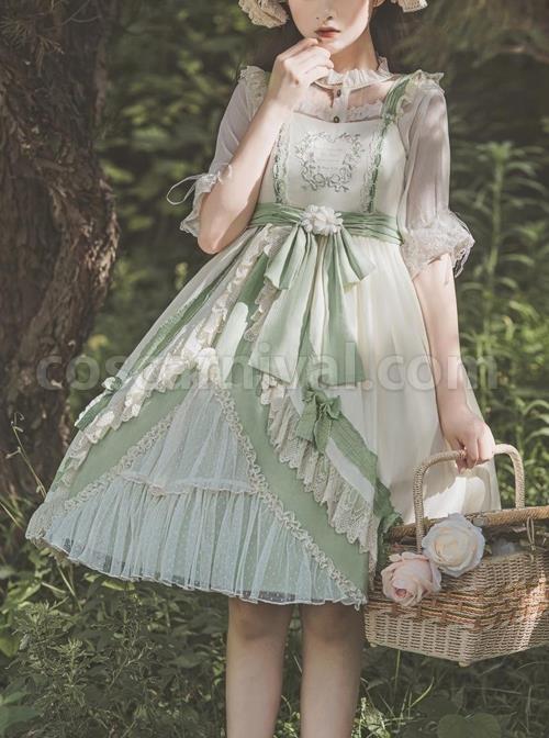 Pastoral-Style-Elegant-Embroidery-Green-Fresh-Lace-Irregular-Hem-Design-Classic-Lolita-Sleeveless-Dress-coscarnival-2398