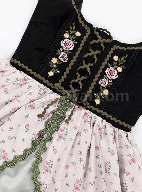 Pastoral-Style-Elegant-Girl-Autumn-Winter-Black-Embroidered-Velvet-Vest-Floral-Print-Hem-Classic-Lolita-Sleeveless-Dress-coscarnival-1614